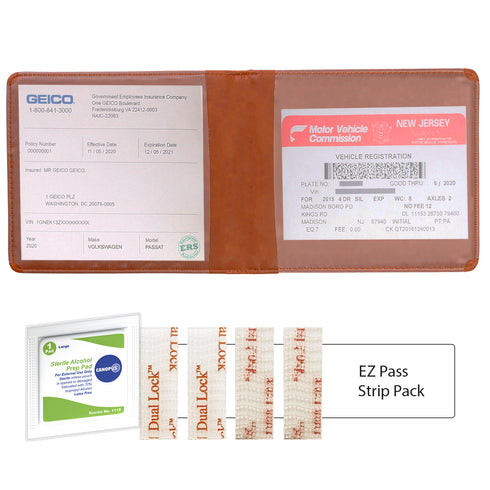 CANOPUS Car Registration and Insurance Holder with Magnetic Closure, Car Document Holder, Vehicle Glove Box Organizer, Wallet for Auto, Motorcycle, Truck and More, 1 Pack with EZ Pass Strip